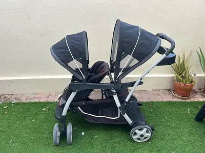 Double Stroller - Good Condition. Perfect for baby and toddler. Compatible with Graco click connect