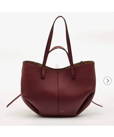 Polène Cyme Burgundy Leather Tote