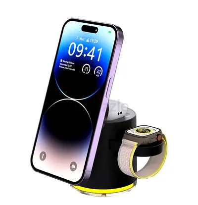 4-in-1 Wireless Charging Stand for iPhone, AirPods and Apple Watch - Compact Dock