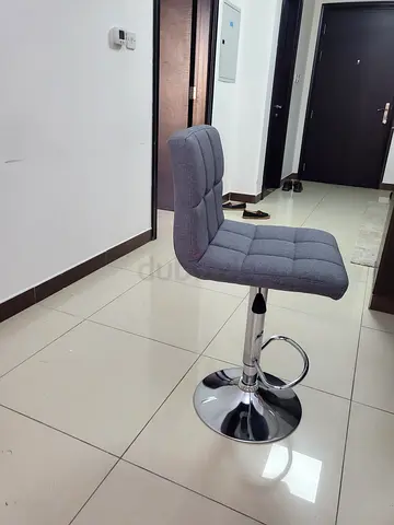 4 pcs Grey Upholstered Bar Stool with Chrome Base