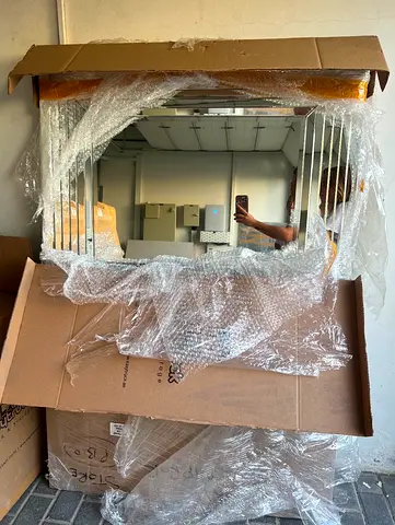 Large Decorative Wall Mirror - Rectangular Beveled Design