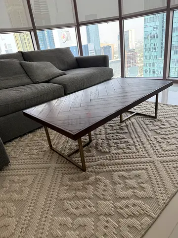 NAOMI Herringbone Solid Wood Coffee Table – Like New