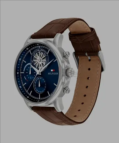 Tommy Hilfiger Mens Chronograph Watch with Brown Leather Strap (Used)