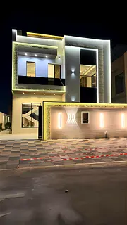 🏡 Villa for sale on Al Zahia roundabout, 3 floors, 5 master bedrooms, majlis, living room and mai