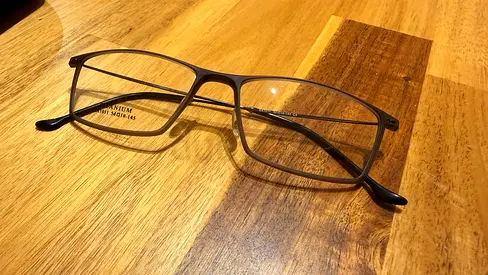 Minimalist grey prescription glasses