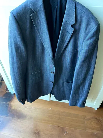 Mens Boss Light Blue Wool Blend Suit Jacket - Good Condition, Size M/L