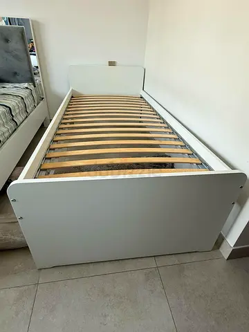 Ikea SLÄKT Single bed white with Slatted bed base