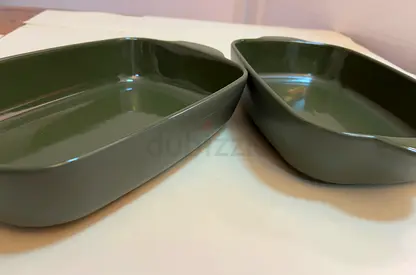Set of 2 Baking Dish in Olive Green