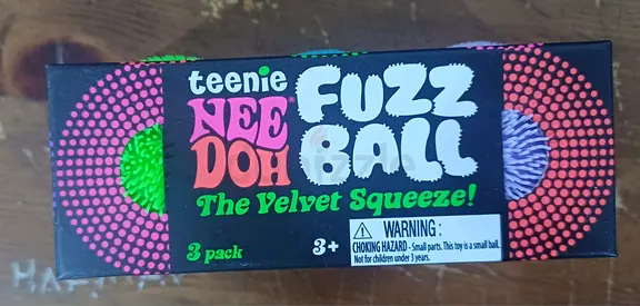 Teenie Needoh Fuzz Ball 3-pack - Velvet Squeeze Stress Toys