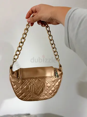 Moschino gold leather bag for female