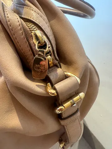 Vintage MCM handbag Visetos monogram print in beige/cognac  München Plate