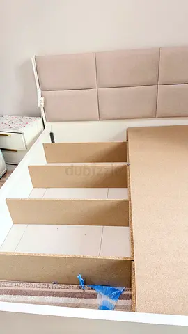 Bed, Mattress, Side tables and sofa
