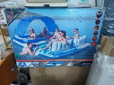 Large Inflatable Party Island / Floating Lounger with Canopy (new in box)