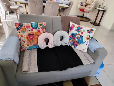 Comfortable Grey Two Seater Sofa and Three seater Sofa