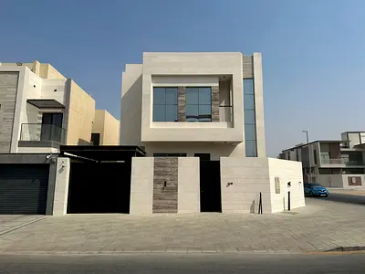 For sale in Al Yasmin, a villa consisting of 5 master bedrooms, a majlis, a living room with a kitchen and a maid's room