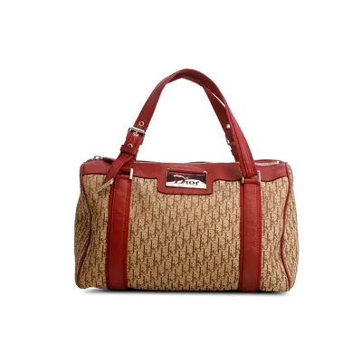 Authentic Christian Dior Street Chic Boston Bag – Brown Monogram Canvas