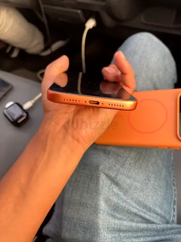 iPhone (Orange) with MagSafe Case — Good Working Condition