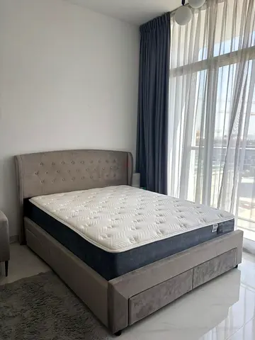 Queen Velvet Bed Frame with Mattress and Storage Drawers - Light Grey