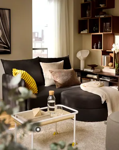 Compact 2-Seater Chaise Sofa Bed in Dark Grey