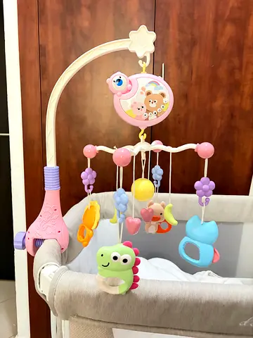 2 Crib Mobile with Hanging Plush Toys — Good Condition