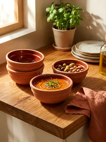 Set of 4 Terracotta Serving Bowls