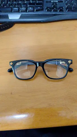 Stylish Chrome Hearts Inspired Eyewear - Black/Gold Accents