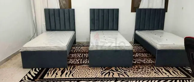 Single Upholstered Bed with Headboards - Good Condition