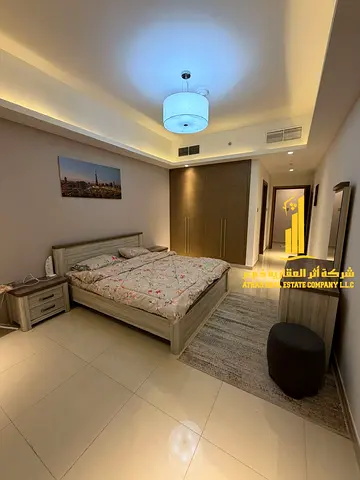 للايجار غرفه وصاله مفروشه بعجمان بفرش نظيف ومرتب _ الراشديه 1  _ ابراج غلفا تاور _ شامل جميع الفواتير والانترنت _  مفروش بالكامل بأثاث أنيق
