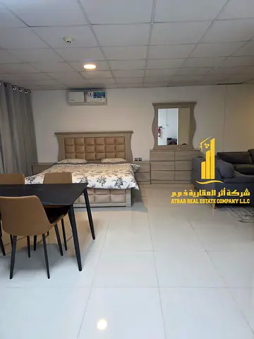 Furnished studio apartment for rent in Ajman, clean and tidy furniture - Al Muwaihat 2 - all bills and internet included - fully furnished