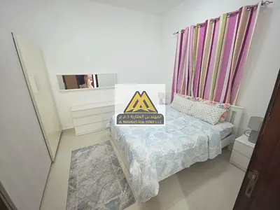 شقة غرفة وصالة مفروشة بفرش جديد كلياً للإيجار الشهري شامل الفواتير في الراشدية 3 عجمان