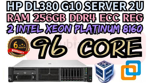 HP PROLIANT DL380 G10 SERVER HAR DRIVE 8TB SAS 10K RAM 256GB DDR4 96 CORE 2 INTEL XEON PLATINUM 8160