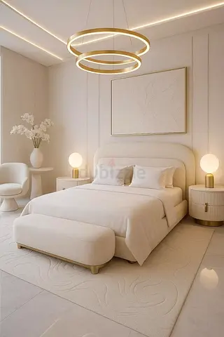 Cozy and sleek dobule size bed with matching bench customization in colours sizes design available