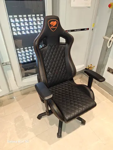 Black Quilted Leather Gaming/Office Chair with Adjustable Armrests