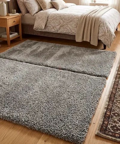 Soft Grey $%! Rug -  Plush Bedroom Runners..150x230cm