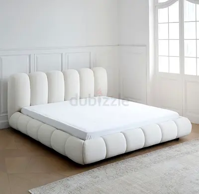 Modern Bedframe in stylish design fully customisable king size in soft Fabric storage can be install
