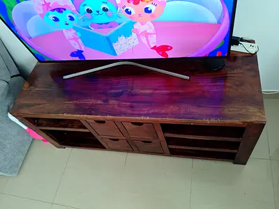 Solid Wood TV Stand / Entertainment Unit with Drawers and Shelves
