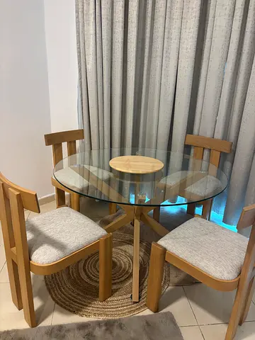 Glass Dining Table with four Chairs