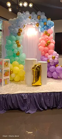 Birthday party balloon decorations