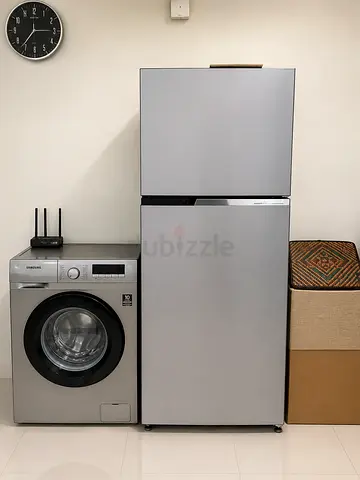 Silver Double-Door Refrigerator - Good Working Condition