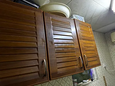 Brown Wall-Mounted Kitchen Cabinets - Good Condition