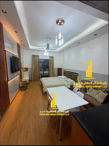 فرصة ذهبية أفخم استوديو مفروش بالكامل للإيجار الشهري في ابراج النعيمية سي  – عجمان ✨