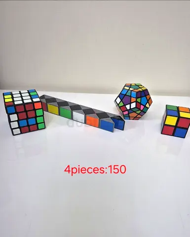Set of 4 Twist  Magic Puzzle Cubes (Rubik-style) - Good Condition