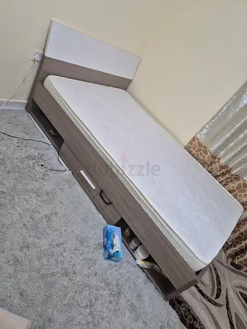 Home Box Twin Bed, mattress (120 x 200) and wardrobe for sale