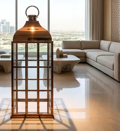 Large Elegant Metal  Glass Lantern for Sale