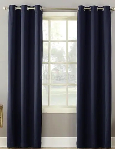 Sun Zero Becca Energy Efficient Grommet Curtain Panel, Navy Blue