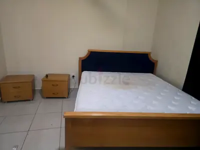 Wooden Double Bed Frame with Headboard, Mattress and 2 Nightstands