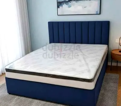 Brend New fabric wooden King size 180x200 Bed with Madical Matress Available
