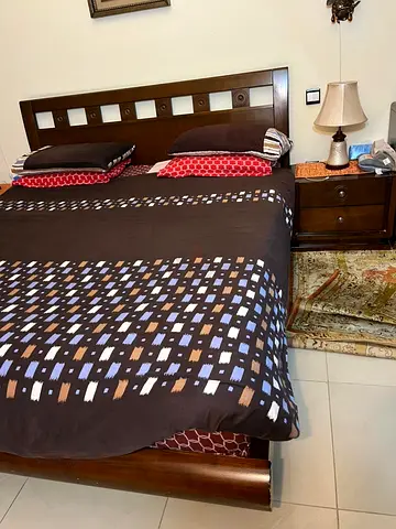 Wooden Queen Bed Frame with Matching Nightstand