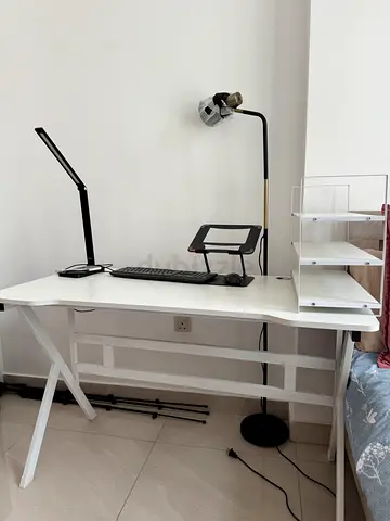 White Study Desk with Shelves - excellent Condition