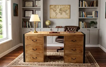 Solid Wood Executive Desk with Storage — From Pottery Barn
